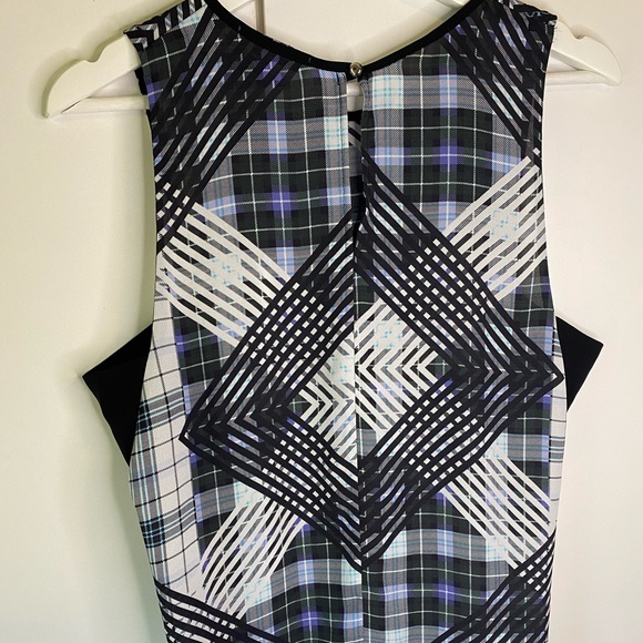 Sheike sleeveless sheer chequered career workwear blouse size 14 - Picture 8 of 12
